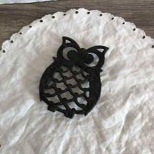 Vtg Cast Iron Owl Trivet